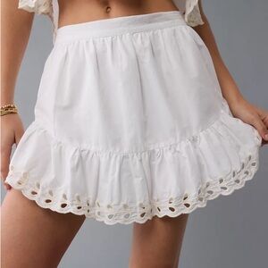 AE High-Waisted Embroidered Eyelet Mini Skirt